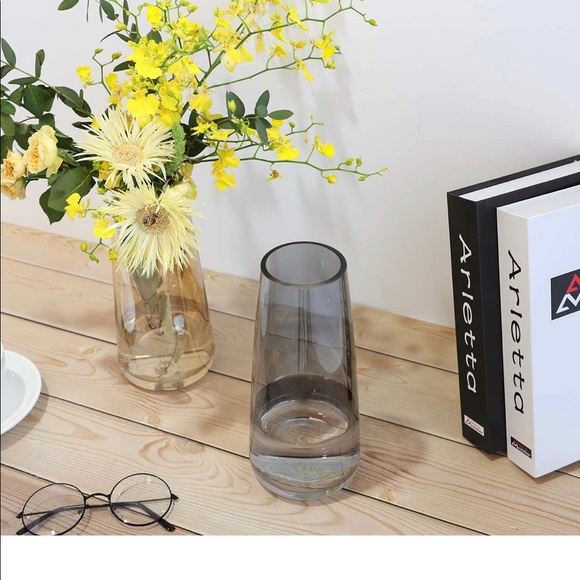 Lewondr Glass Vase, 22 cm Irised Crystal Ins Style Decorative Vase - Picture 5 of 7